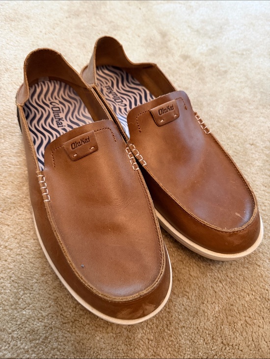 OluKai Other - OluKai Tan/Brown Leather Slip-On Loafers